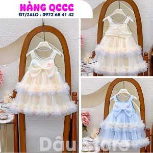 VÁY TRẮNG 2 DÂY ĐÍNH NƠ - QCCC