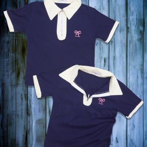 Áo Polo Xanh Phối Viền Kem In Sticker