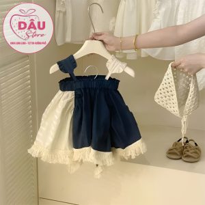 Váy Phối Màu Đen Trắng - Hàng QCCC